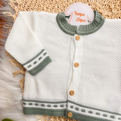 Conj de Linha Tijolinho - Branco com Verde